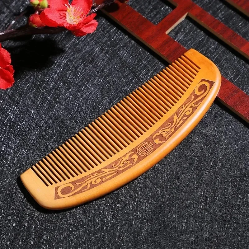 Natural Peach Wood Hair Comb Close Teeth Anti-static Head Massage Hair Care Wooden Tools Beauty Accessories Расческа Для Волос