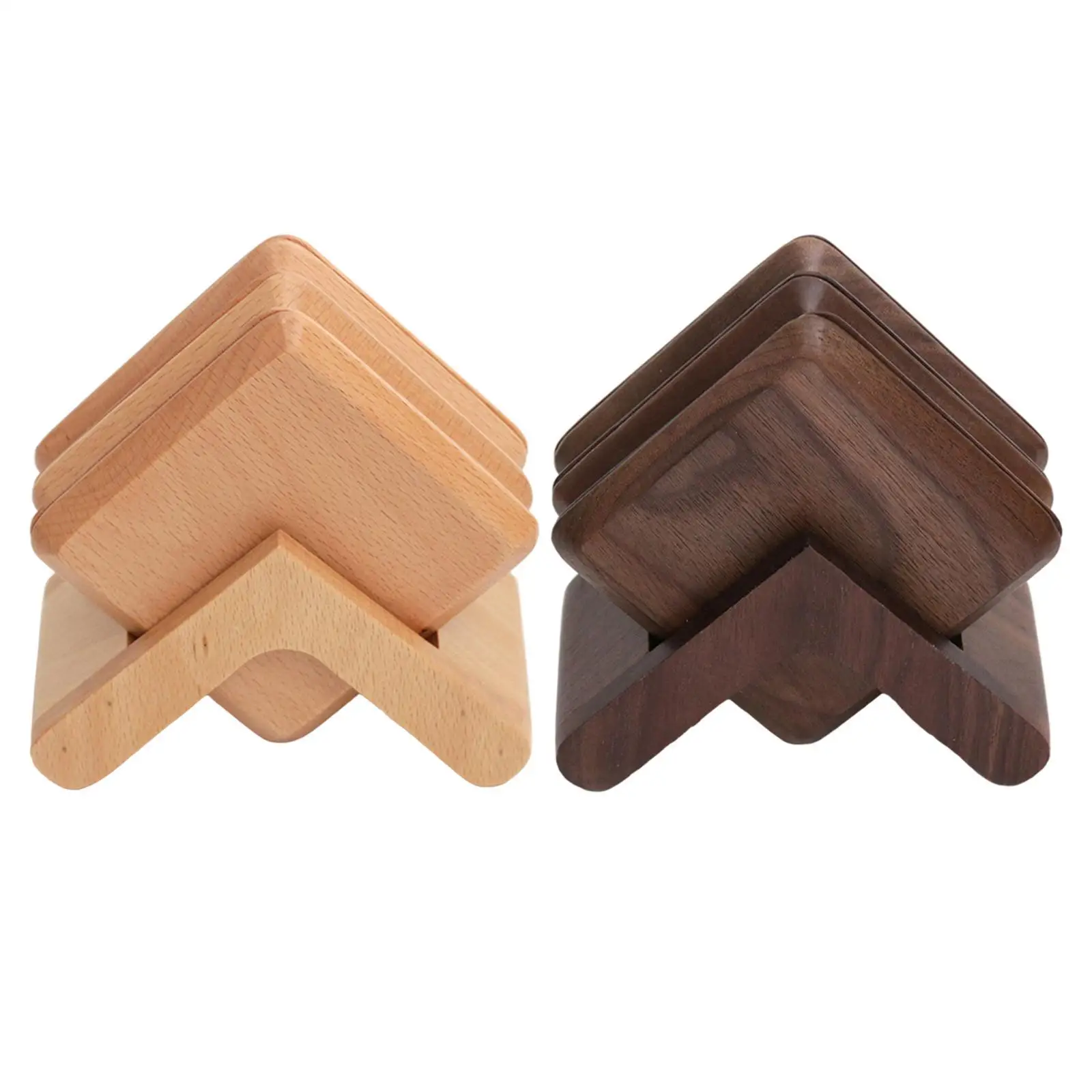 

Set of 6 Coasters for Drinks ,Wooden Coaster with Holder for Coffee Wooden Table Home Decor