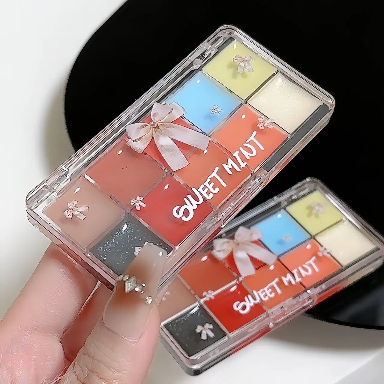 10-Color الشفاه هلام لوحة مرآة كريستال ملمع الشفاه ترطيب المياه الزجاج الأحمر البرتقالي زيت الشفاه بلسم مثير طبطب طقم مكياج