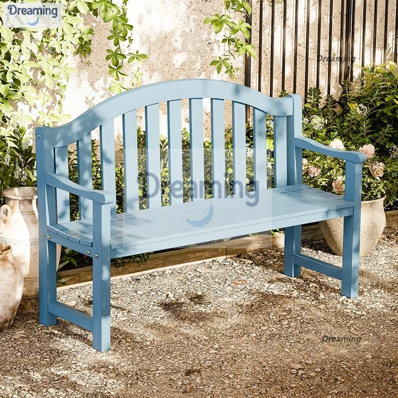 

Стул для отдыха на открытом воздухе, парковый стул, открытый двор, скамейка из цельного дерева, антикоррозийный деревянный двор, стул с длинной спинкой, двойной