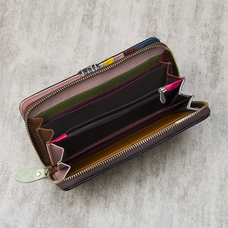 Colorful Women's Splice Casual Wallet Single Pull Buckle Patchwork Card Holder Bank Zipper Money Clip Zero Wallets ID Bag Purse