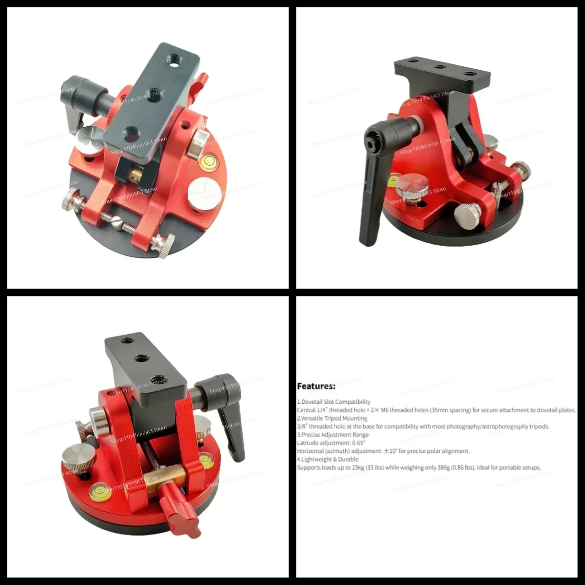 Universal Equatorial Bracket Latitude Regulator 15kg Load, Dovetail Groove Precision Fine Adjustment Base