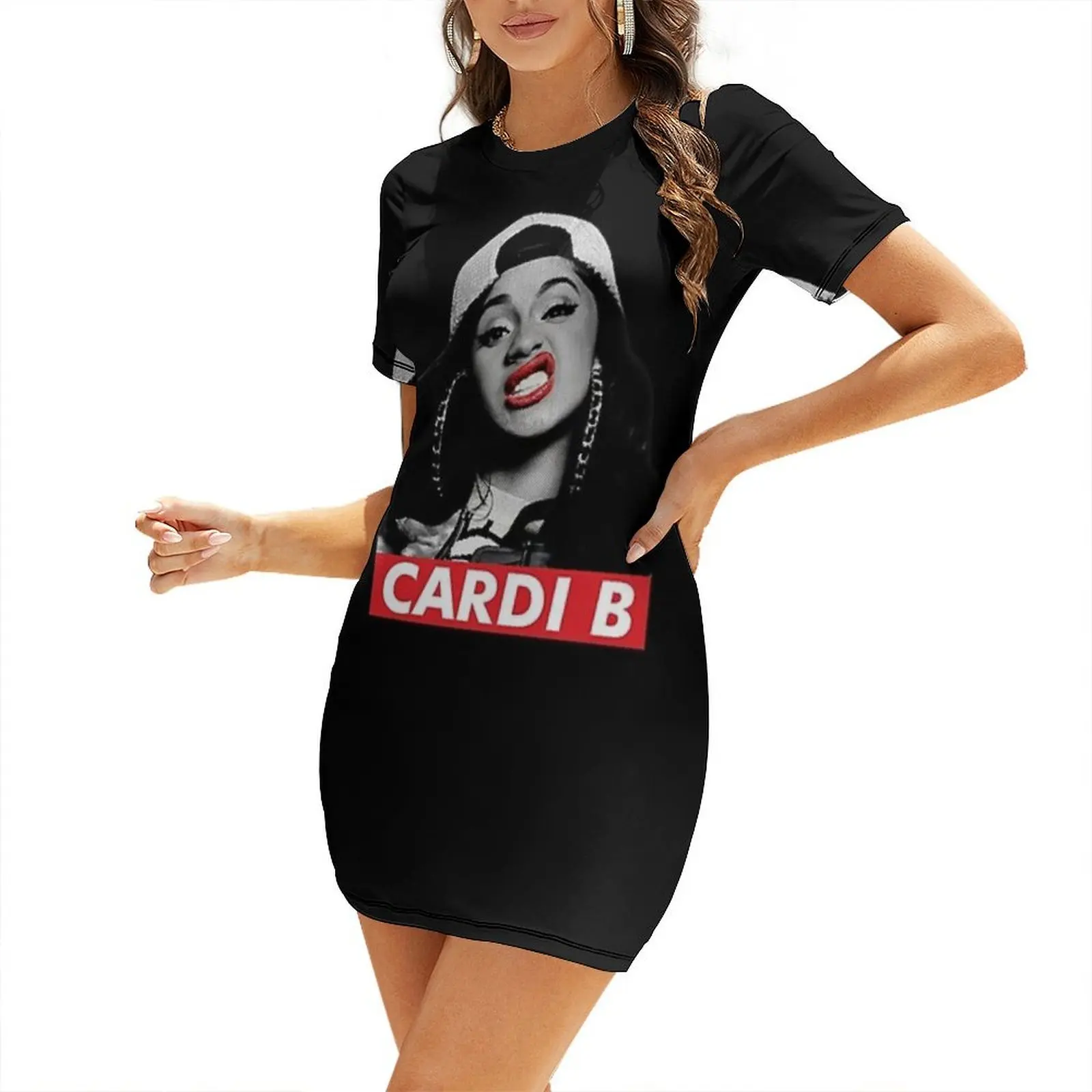 

Cardi B Short-Sleeved Dress clothes for women elegant guest wedding dress