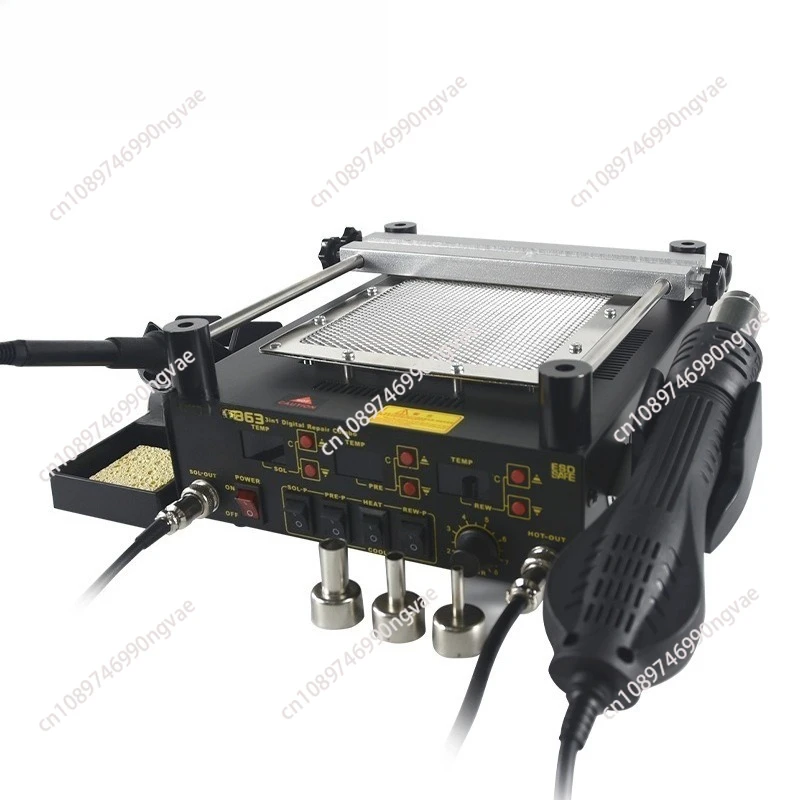 3-in-1 soldering iron hot air gun preheating welding table BGA heating table mobile phone repair