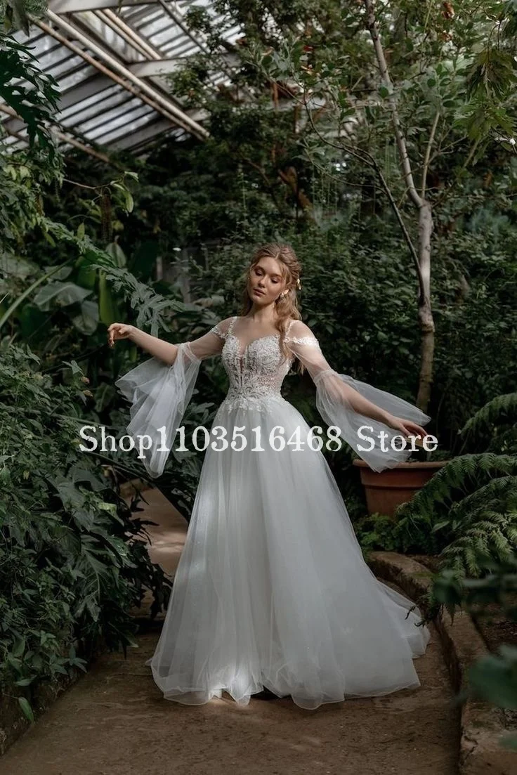 Elegant Bohemian Wedding Long Dress 2024 For Women Sexy Spaghetti Straps A Line Applique Formal Wedding Customised Dresses