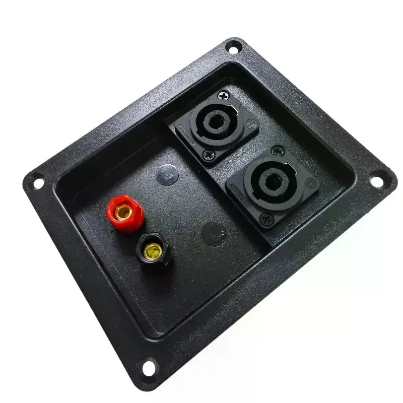 1Pcs Red Black 4/6 Hole Audio Speaker Junction Box XLR Socket Connector Cable Clamp Wiring Terminal Audio Accessories