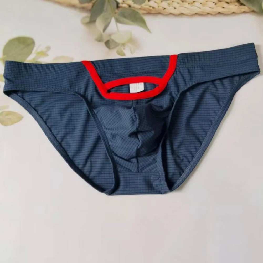 

Men Plaid Hollow Briefs Soft Men's Panties Low Rise U Convex Underwear Sexy Tоy Mens Solid Sports Gay Sissy Pouch Underpants Men
