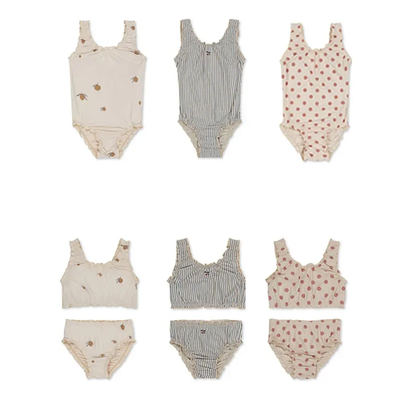 2025 New Summer Toddlers Girls Princess Cute Swimwear Printed Backless Beach Bikini Children Two-piece Swimsuits view 2