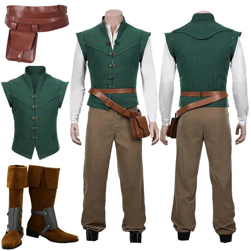 Sky01 Flynn Cosplay fantasía riñonera trajes dibujos animados enredos disfraz hombres adultos juego de rol fantasía trajes masculino HallowWd01 @