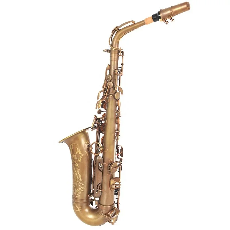 Professional Alto E-Flat Saxophone In Bronzer Brass Body With BB Tone Gold Lacquer Surface For Intermediate Players