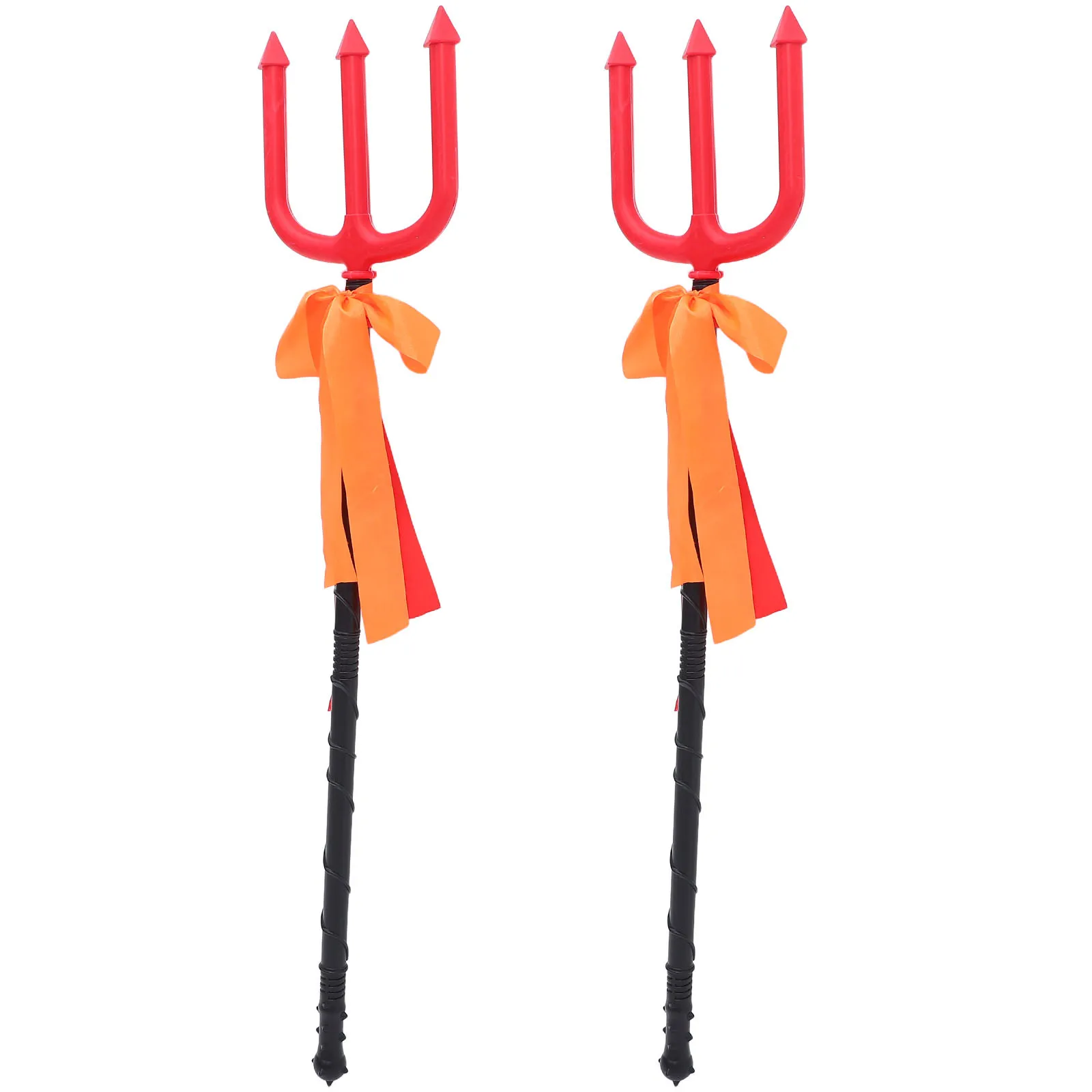 

2pcs Halloween Trident: Plastic Devil Pitch Fork King Costume Accessory For Adult Cosplay Party Masquerade Stage Props