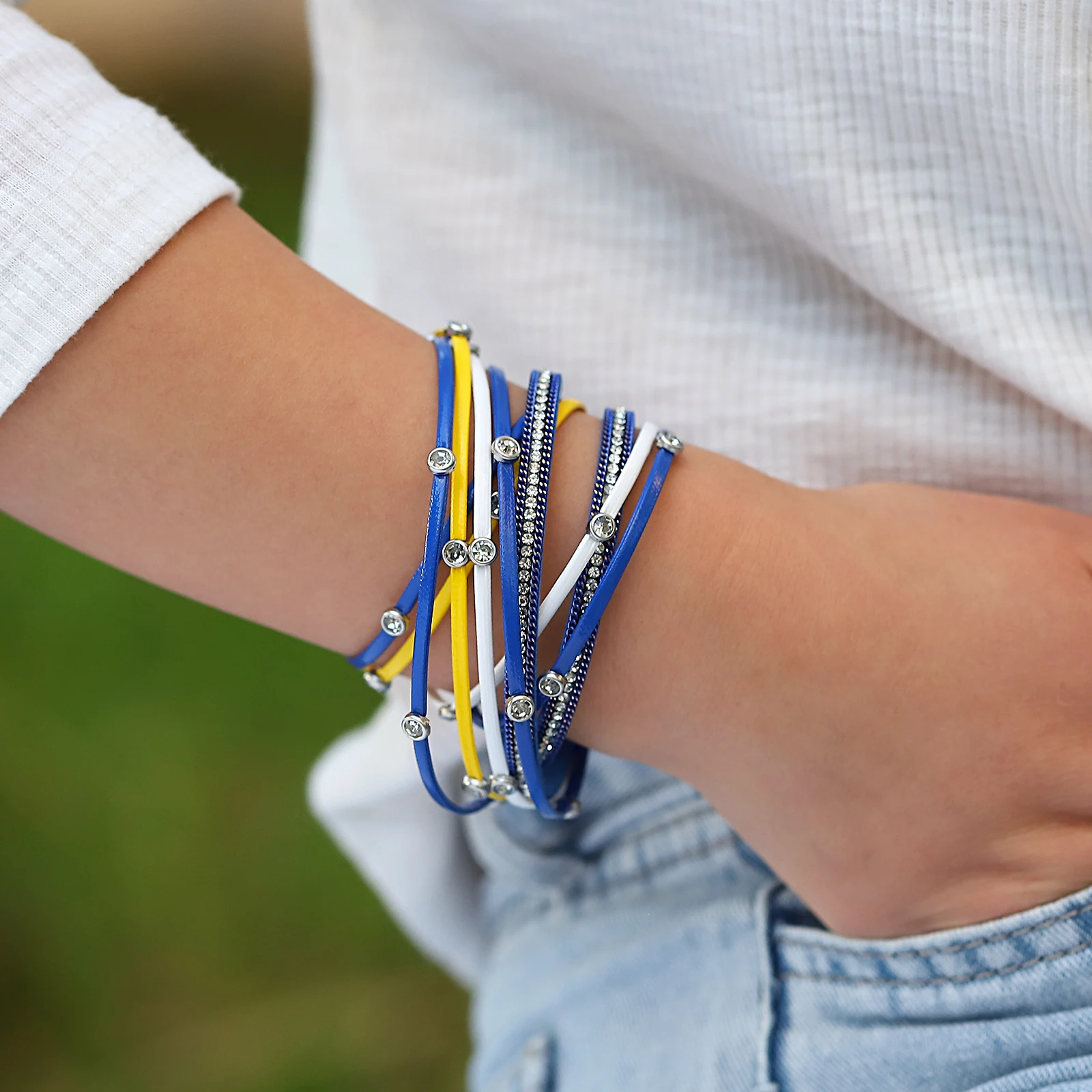 

Amorcome Bohemian Colorful Leather Bangle for Women Men Trendy Multi Layer Leather Rope Chain Bracelet Hand Jewelry Accessories