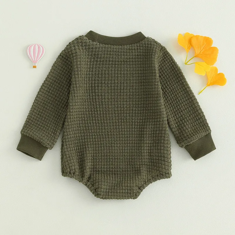 RUEWEY Newborn Baby Boy Bodysuit Spring Autumn Clothes Infant Solid Color Long Sleeve Jumpsuit for Kids Baby Items Clothing