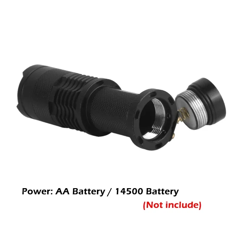 Linterna LED impermeable EDC, Mini lámpara de punto de alta potencia, 3 modelos con zoom, equipo de Camping al aire libre, luz de Flash