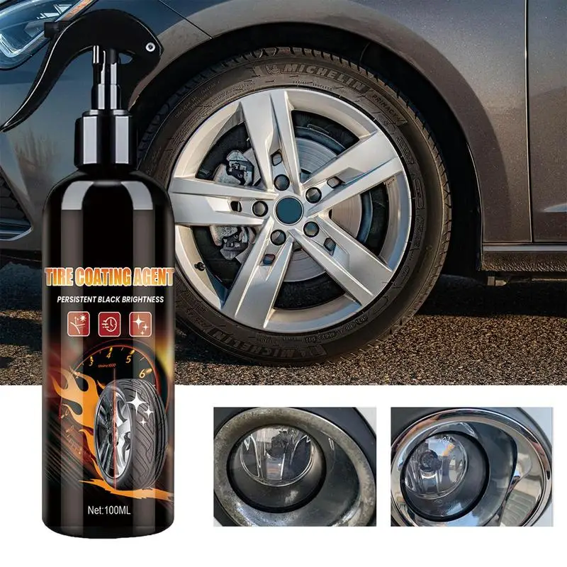 

Car Tire Coating Spray 100ml Nano Automotive Repair Spray Portable Coating Agent for Vehicles Universal Car Care Tyre Gloss