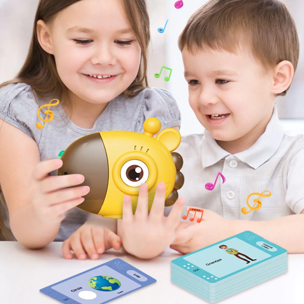 เครื่องอ่านการ์ดรูปยีราฟคอยาว 1 ชุด สำหรับเด็ก พร้อมการ์ดปริศนาเพื่อการศึกษา มีเสียงสัตว์จริง รูปทรง สี และยานพาหนะ