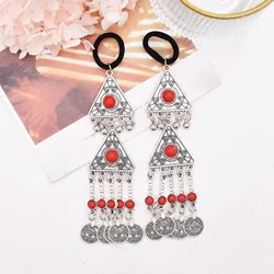 Turkish Vintage Metal Indian Hairdress for Women Boho Big Red Blue Stone Statement Gypsy Tribal Jewelry Gift Hair Accessories