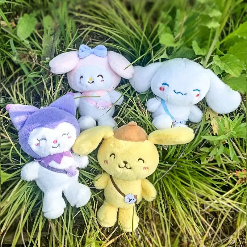 1 stücke 16cm kawaii sanrio plüsch spielzeug kuromi hangyodon cinna moroll plüsch anhänger schult asche puppen anhänger anime puppen sammlung geschenk