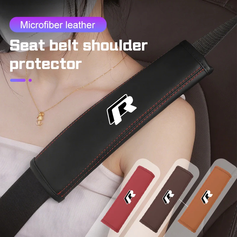 

Car Seat Belt Shoulder Cover Accessories for VW R new R Logo id3 ID.4 GTI Polo Golf 5 8 Passat Tiguan Arteon Touareg Taigo Caddy