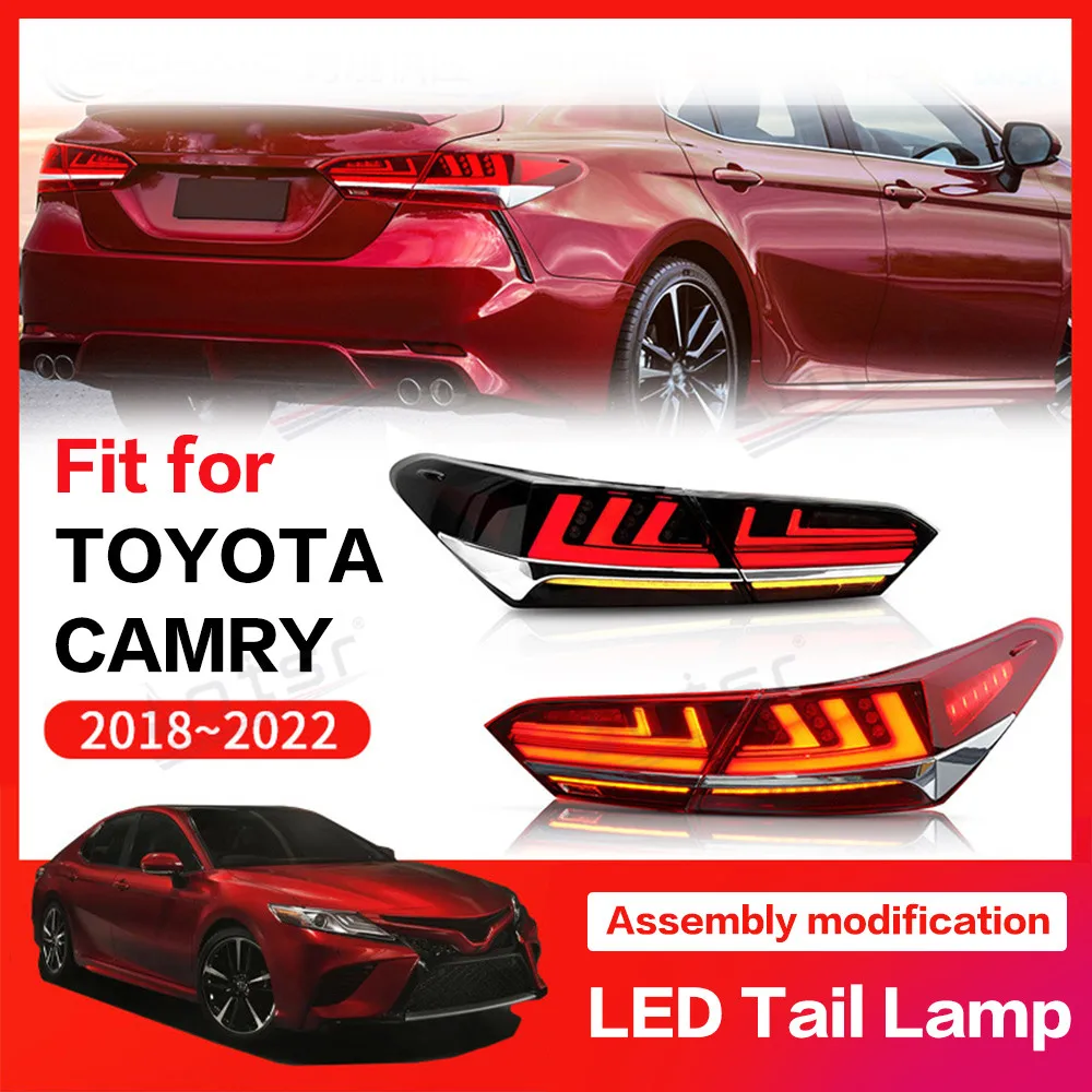 

LED Tail Light Brake Car Accessory For Toyota Camry 2018 - 2022 Rear Parking Brake Turn Signal Reflector Taillight Streamer