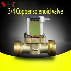 G 3/4'' Normally Closed Electric Brass Solenoid Valve Magnetic Switch DC 12V 24V AC 220V Solar Hot Water Valve