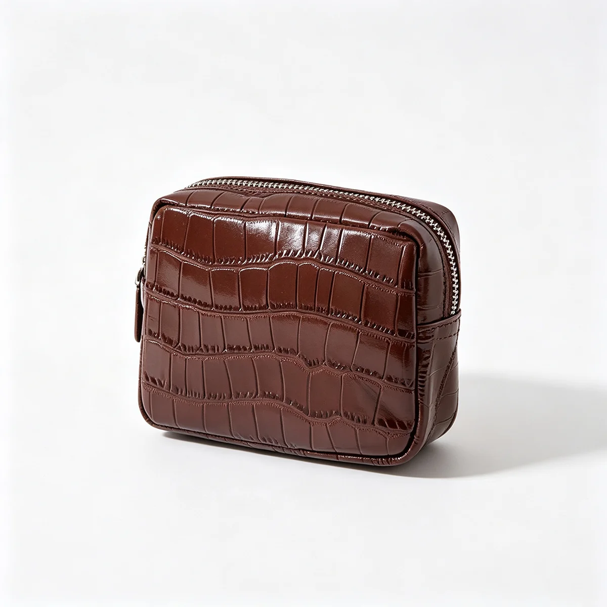 Echtes Leder mit Krokodilprägung Damen-Münzbörse Lippenstifthalter Kopfhörer-Schlüssel-Organizer Clutch Ausweiskartenetui Kosmetiktasche – Detail 12