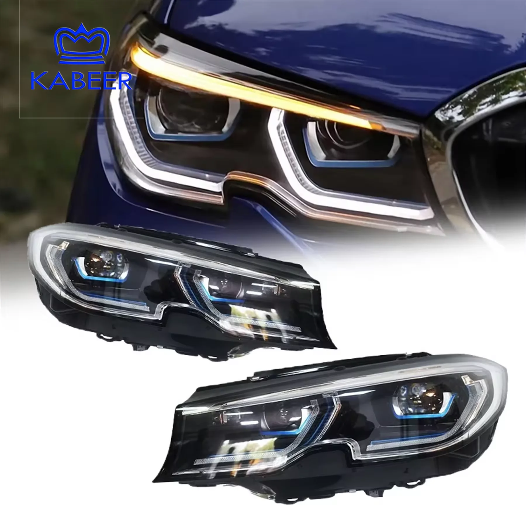 

2PCS Car LED Headlight For BMW 3 Series G20 G28 2019-2022 Upgrade Adaptive Beam Laser Headlight Assembly Head Lamp LCI DRL PnP