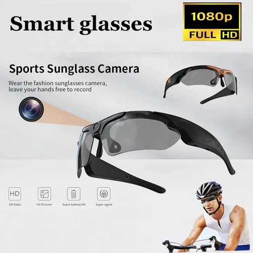 Imagen 1 del producto Gafas 2026 con Mini cámara de alta definición de 1080p, gafas inteligentes, grabadora de ciclismo, gafas de grabación para deportes al aire libre