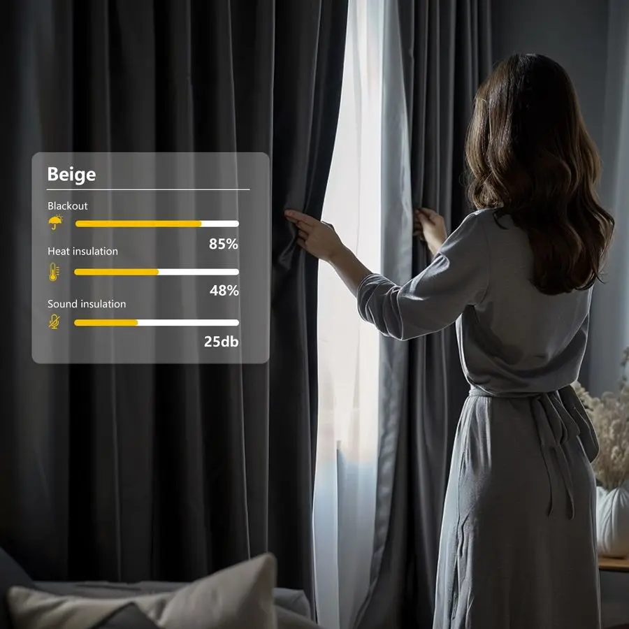 Divisor de cortina blackout, cortinas divisórias de parede, painéis de tela para salas de estar, quarto, escritório, separação de partição de privacidade