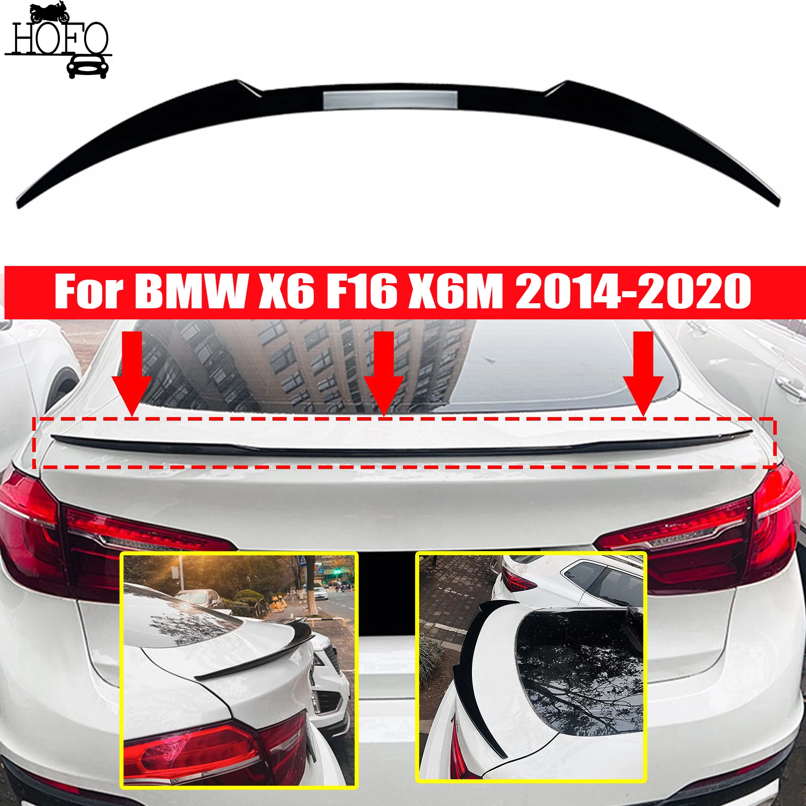 

Car Rear Trunk Spoiler Boot Wing Ducktail Lip Wing Exterior Tuning Accessories For BMW X6 F16 X6M 2014-2020