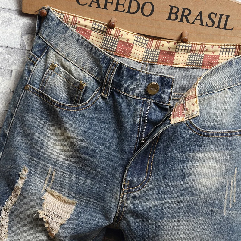 Short en jean court pour homme, short en denim élastique, coupe couvertes, affaires décontractées, haute qualité, vêtements de marque, mode d\'été,