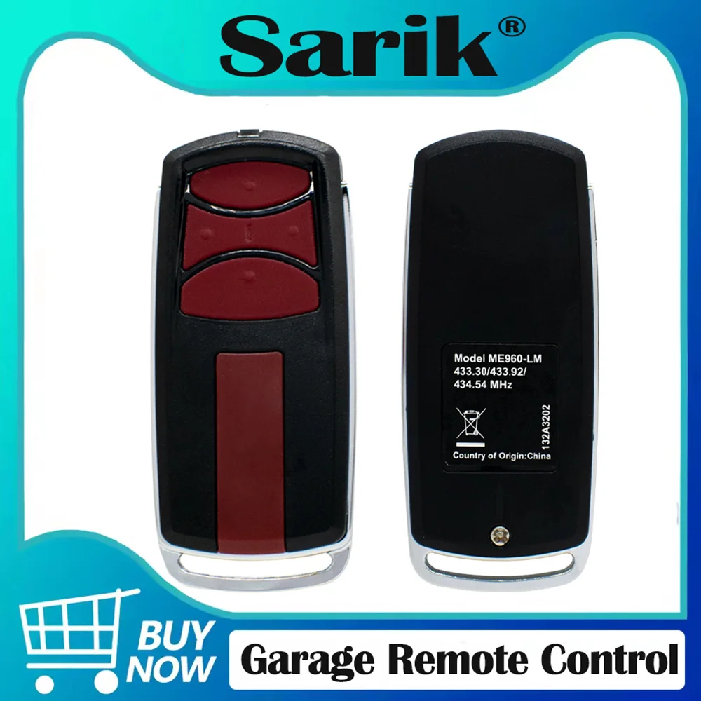 

Remote Control Garage Door Opener ME960-LM ME960LM E960 433.92MHZ 433MHZ 434.54MHZRolling Code Hand Transmitter