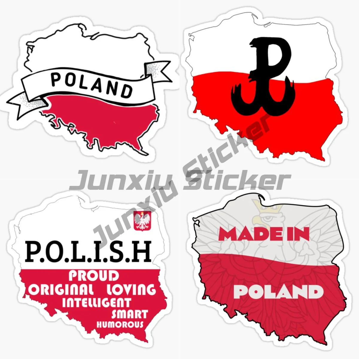 MADE IN POLAND Polish Map Personality Sticker Decal Moroccan Self Adhesive Vinyl Flag Accessories Car Camper Pickup Decoration
