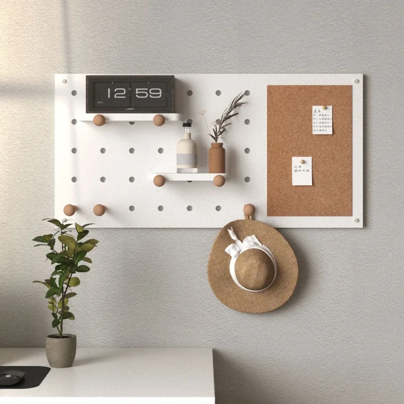 Green Wall Hanging Hole Plate Hallway Storage Wall Cork Pegboard Hook