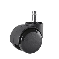 Black Plastic Swivel Chair Casters Desk Chair Replacement Roller 50mm Office Revolving Chair Sofa Wheels Rolling Furniture Parts