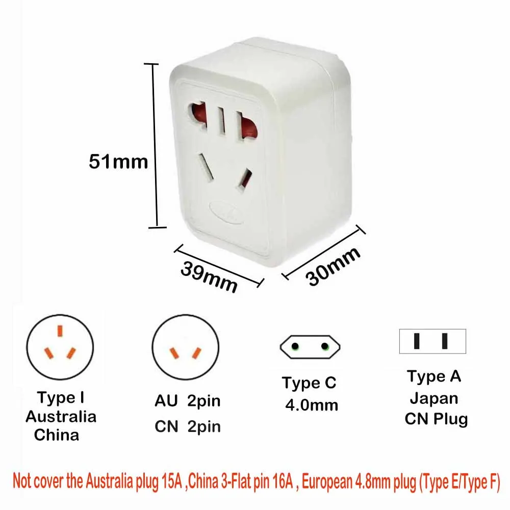 France Germany Power Adapter, Type E F Plug Adapter with 2 AC Outlets, EU Outlet Adapter for Australia China NZ to Russia Korea 