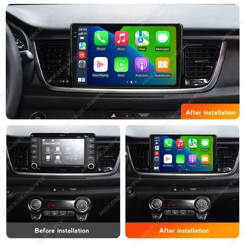 Android Car Radio FM Stereo for Kia RIO Stonic 2017 2018 2019 2020 2021 2022 CarPlay Auto Multimedia Video Player GPS Navigation