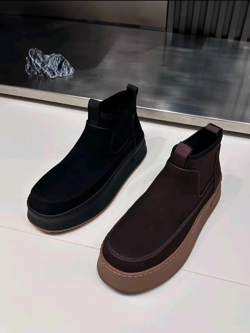 

Men's Pure Leather Fleece Lined Comfortable Casual Shoes Business European Style Autumn Winter New Arrival Leather Oxfords