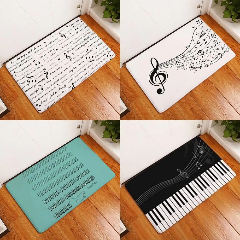 Piano Elements Design Anti-slip Mat Washable Carpet Coral Fleece Home Decor Floor Home Decor