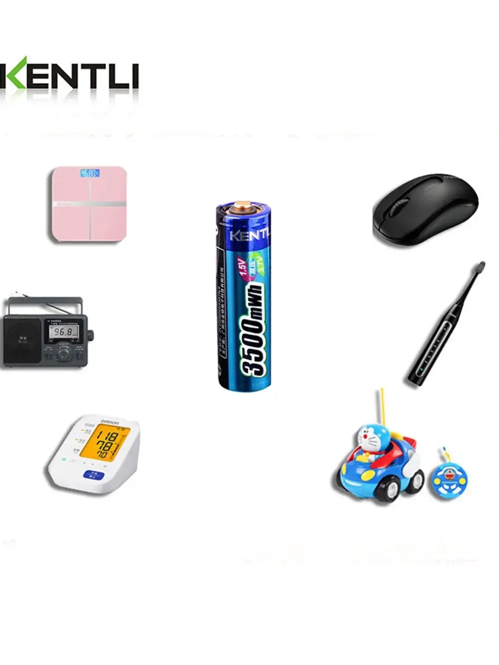 4PCS KENTLI AA Lithium Batteries 1.5v 3500mWh Rechargeable Wholesale Price for Electronic Products