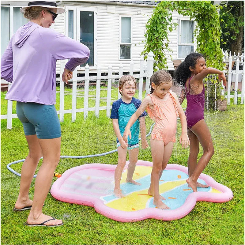 Summer Lawn Children Water Game Play Mat Kids Outdoor Splash Mat For Kids Pool Games Toy Sprinkle Splash Water Toy Bath Pad