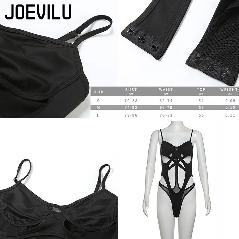 ผู้หญิงเซ็กซี่บอดี้สูทตัดออกBodycon Jumpsuit Cami Y2K Pure Aestheticเสื้อฤดูร้อนแขนกุดสีทึบCropชุดTee