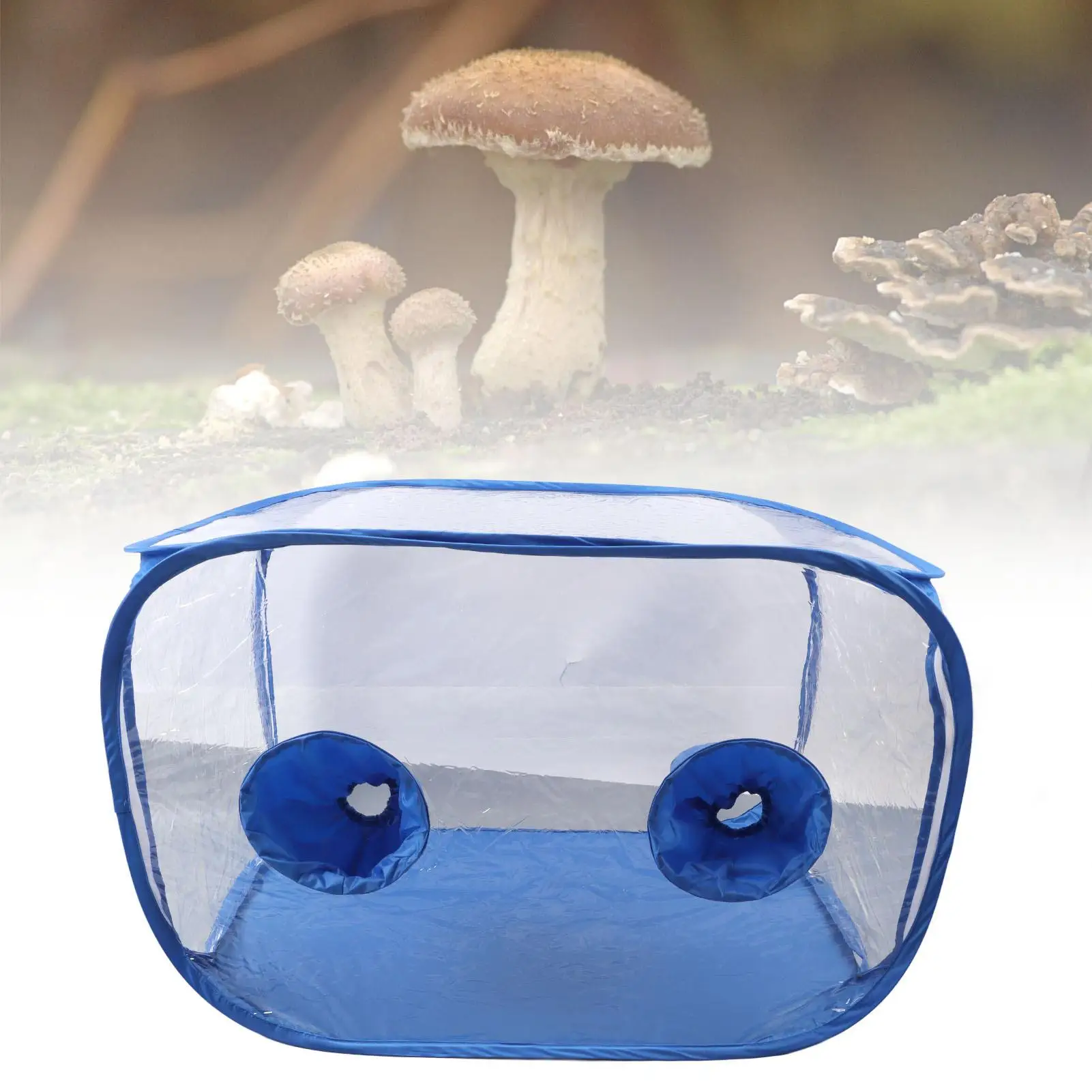 Portable Foldable PVC Mushroom Grow Tent with 2 Arm Ports - Ideal Research Still Box for Cultivation