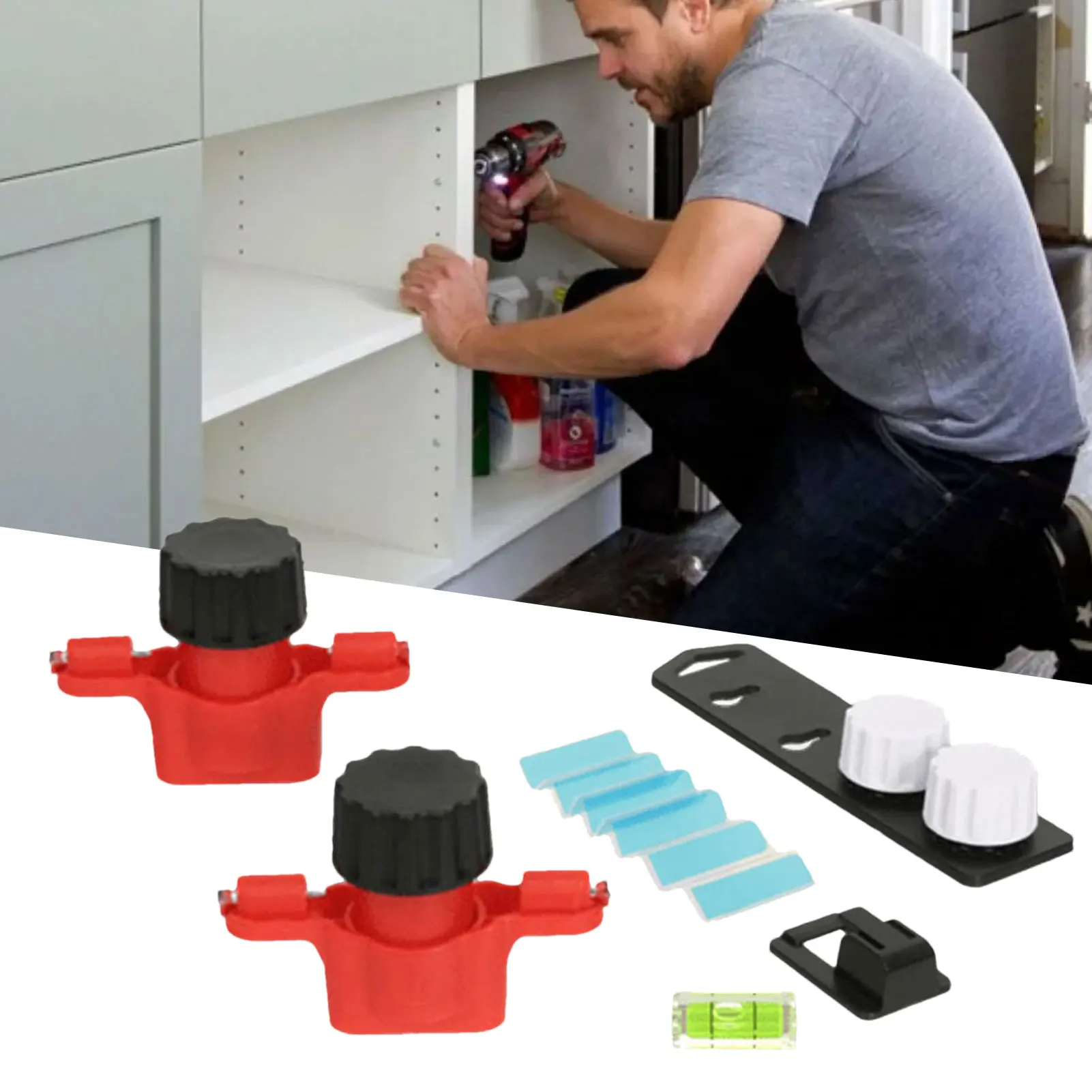 Keyhole Companion Marks Slot Locations on Wall Cabinet without Measuring Reusable Tool For Objects With Built-in or Added Slots