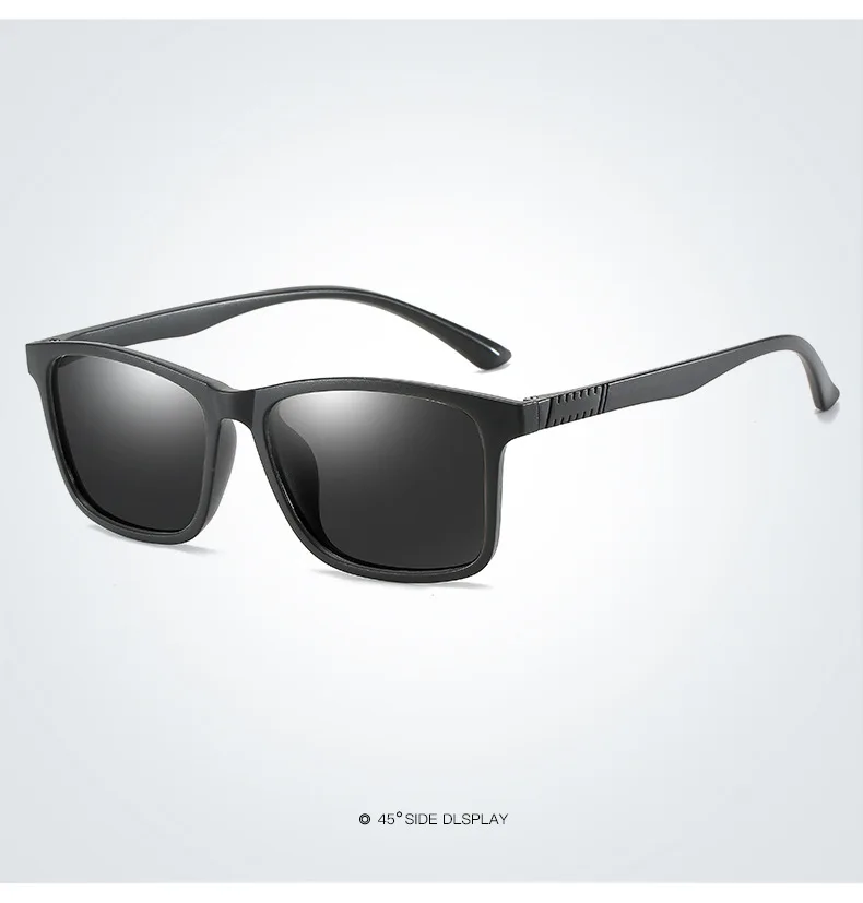 1PC Luxury Men Polarized Sunglasses Vintage Square Ultra Light TR90 Frame Driving Fishing Sun Glasses For Man UV400 Eyewear