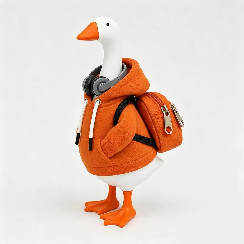 Funny 7 Inch Goose Outfits Hoodies Soft Solid Color Mini Porch Goose Hoodies Tabletop Goose Costume for Table Decoration