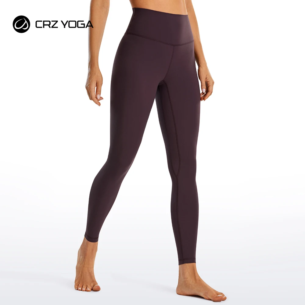 

CRZ YOGA Women's Brushed Naked Feeling Workout Leggings 28'' - High Waisted Tummy Control Athletic Running Yoga Pants