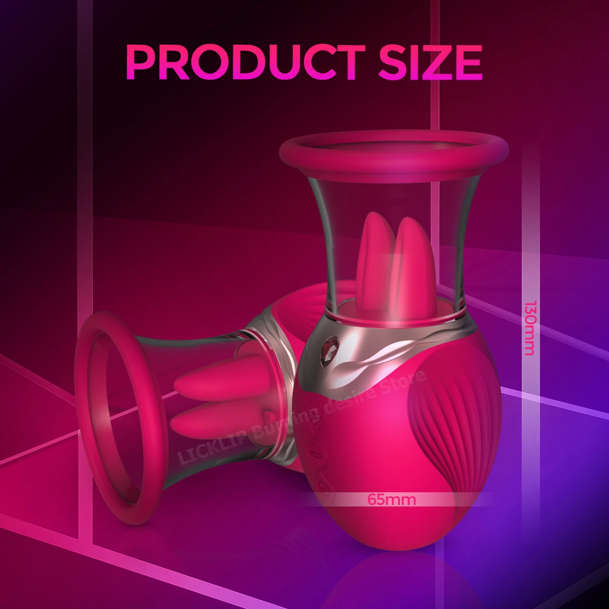 LICKLIP Vacuum Sucker Tongue Licking Vibrator with Sucking Cup Nipple Massager Clitoris Stimulator Rose Sex Toys for Women 18+