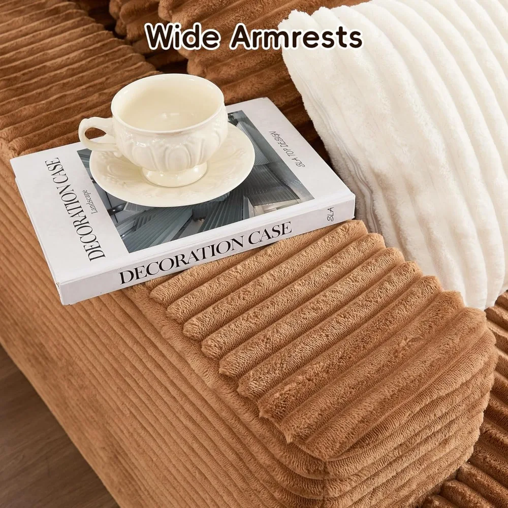 Sofá modular de 108 piezas para espacios habitables, sofá seccional grande con chaise de felpa, sofá nube con asientos profundos en forma de L, alta densidad