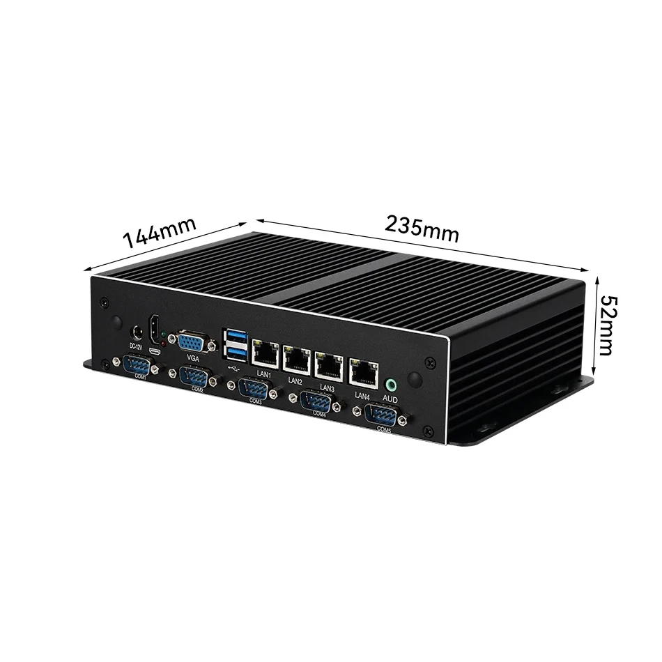 Mini PC industriale Intel Core i7-4600U i5-4300U 4x Ethernet 6x Porte seriali 6x USB HDMI VGA LVDS GPIO SIM 4G LTE Windows Linux